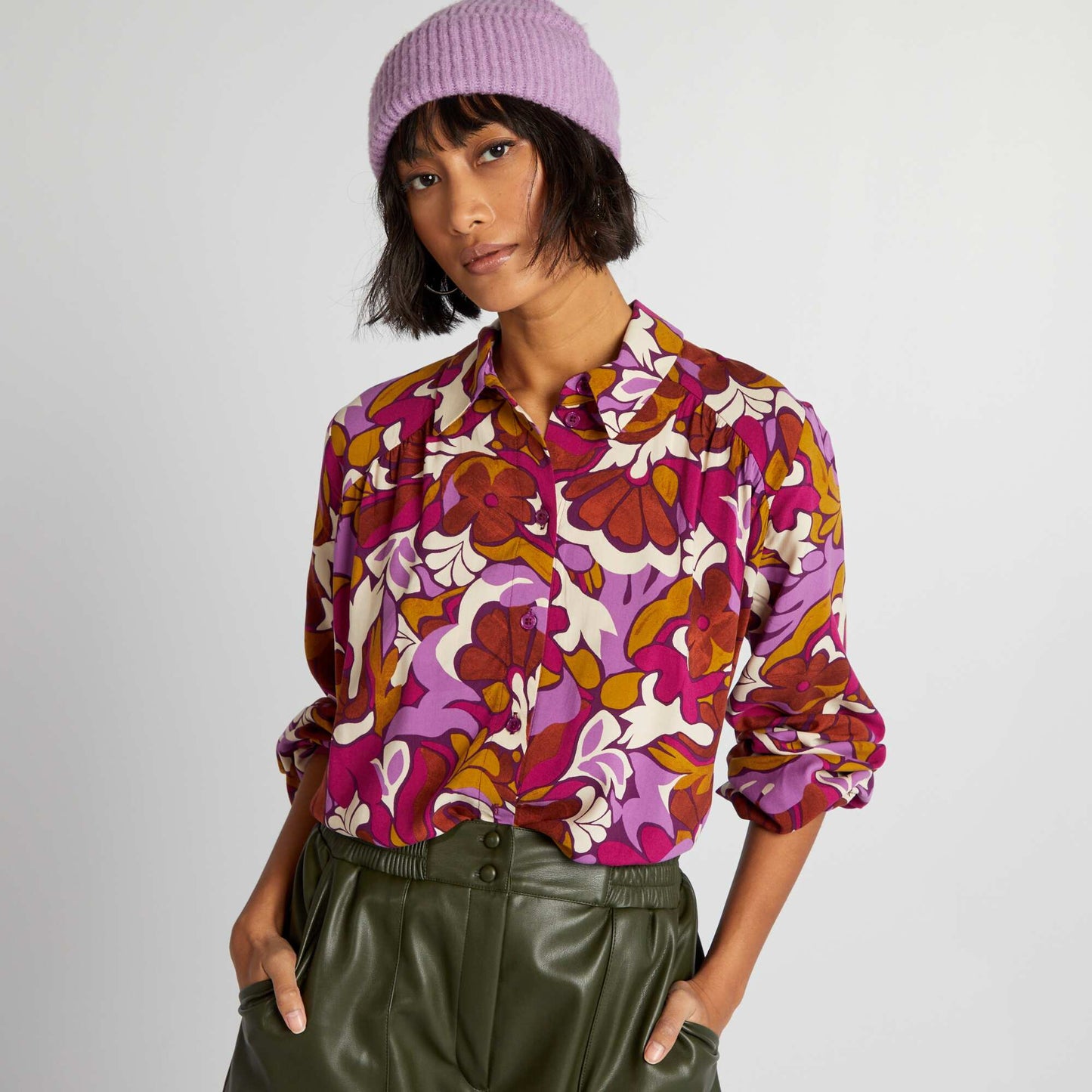 Patterned shirt ORANGE