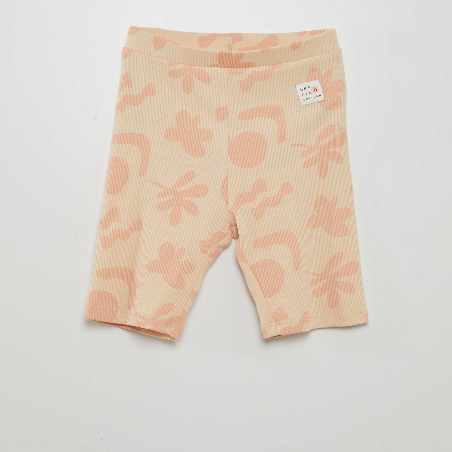 Ribbed cycling shorts - Grafik Edition BEIGE