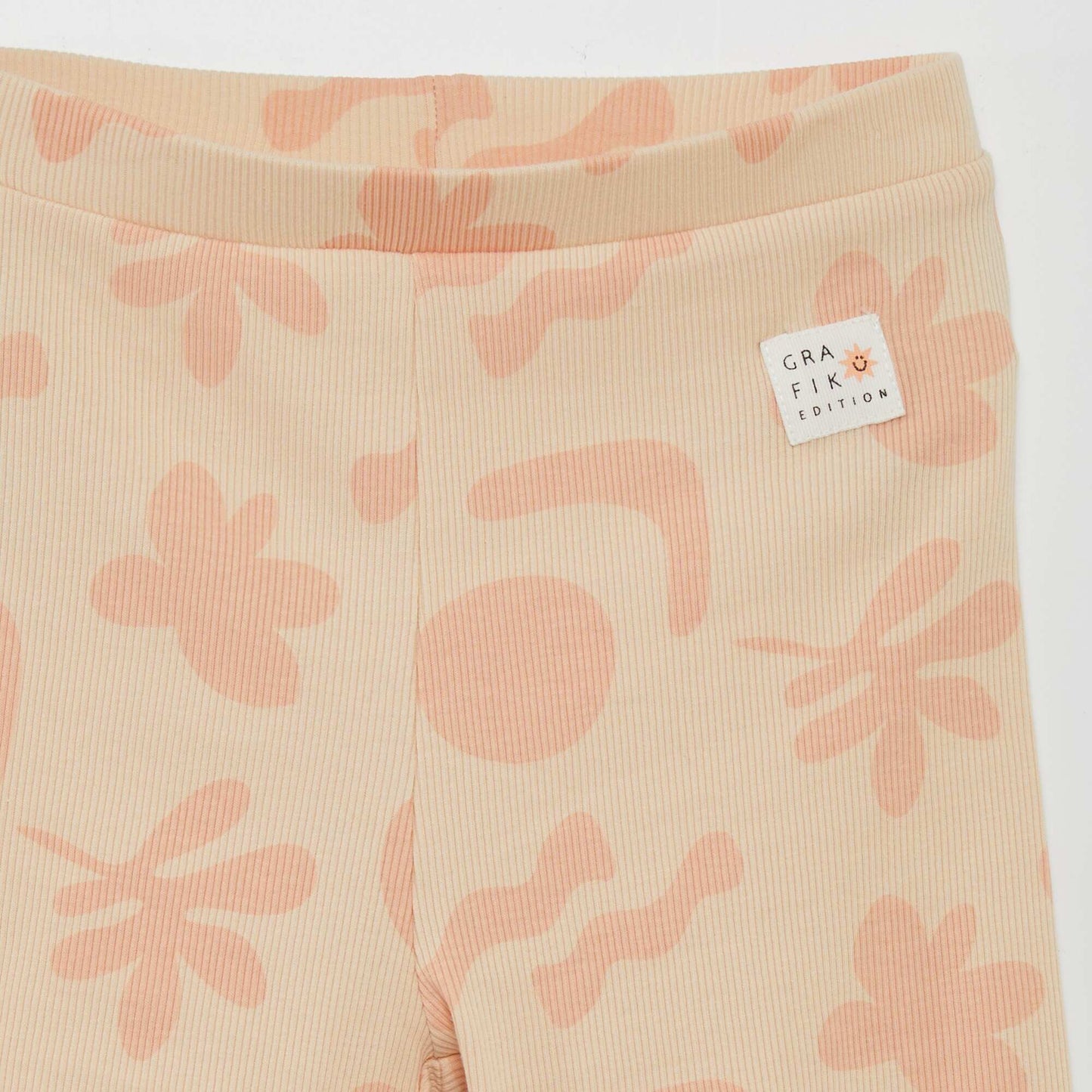 Ribbed cycling shorts - Grafik Edition BEIGE