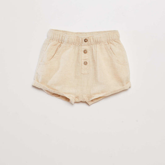 Linen-blend shorts WHITE