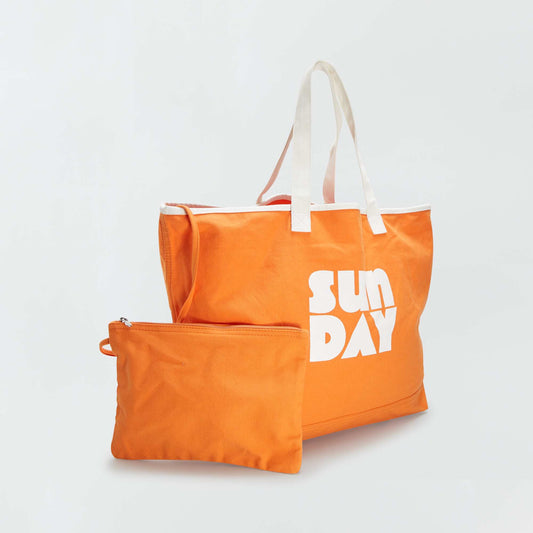 Beach bag with pouch ORANGE