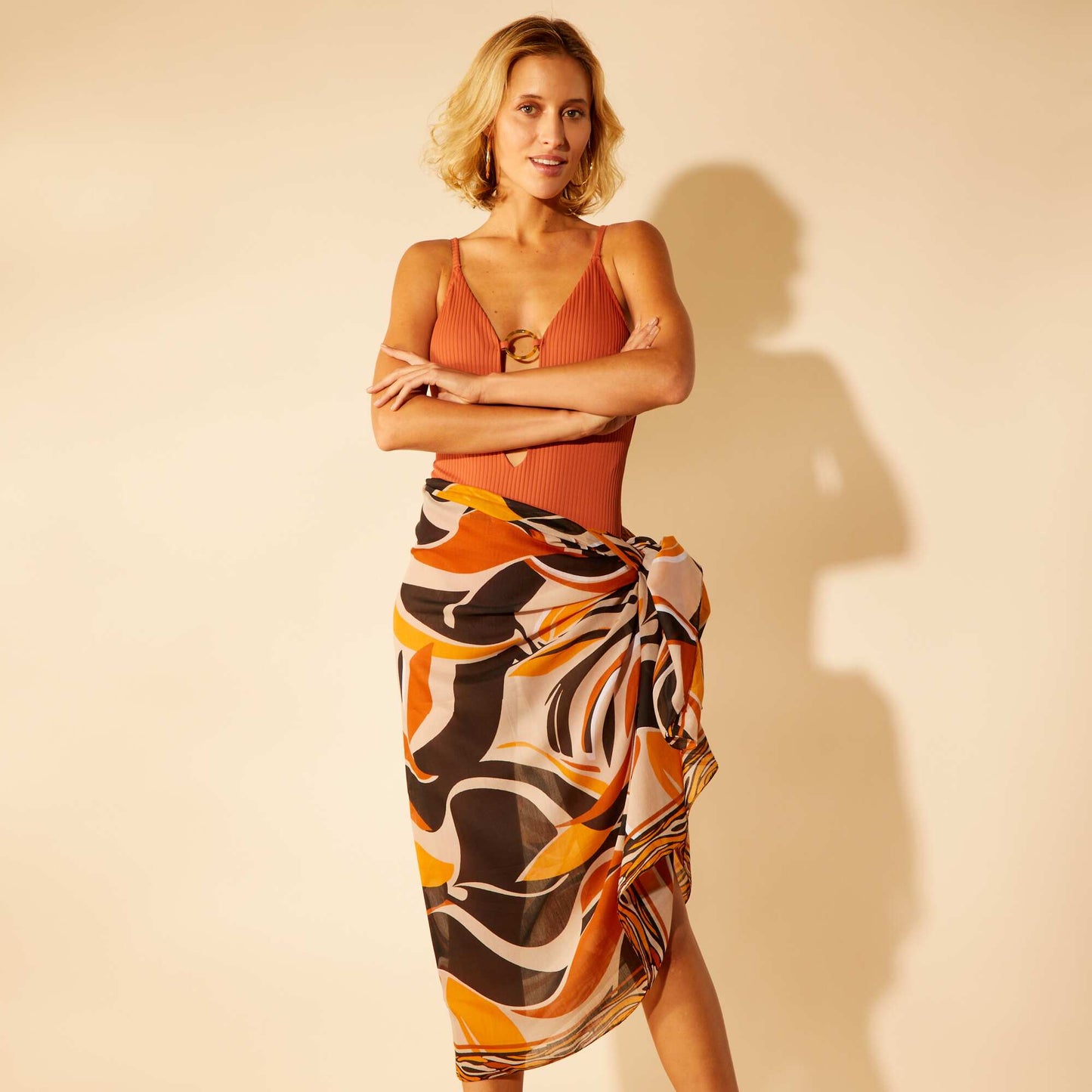 Zebra print beach wrap ORANGE