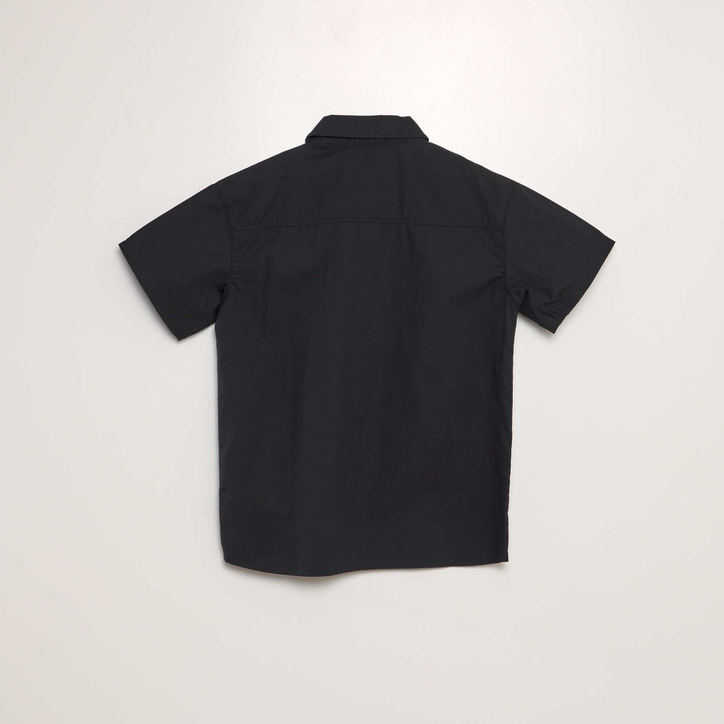 Short-sleeved linen shirt black