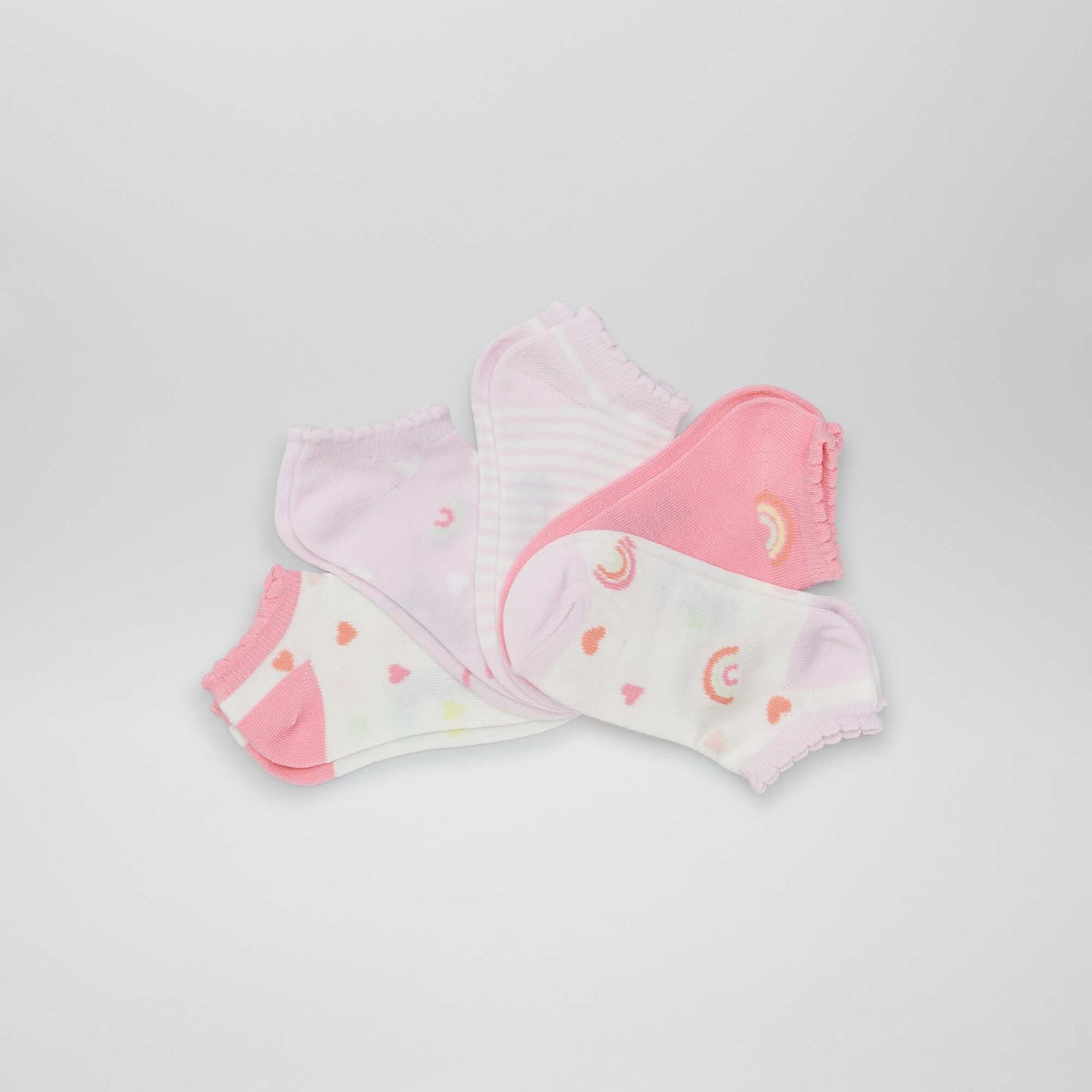 Pack of 5 pairs of patterned socks PINK