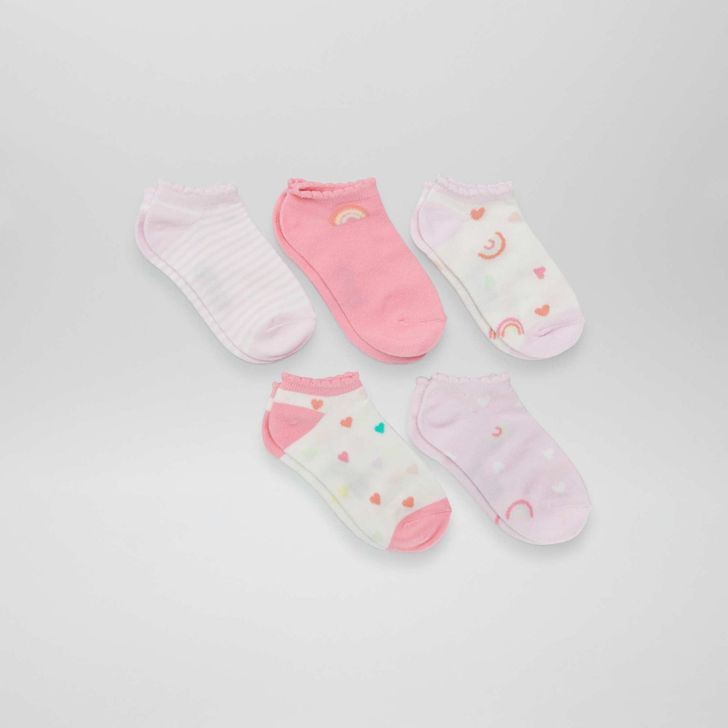 Pack of 5 pairs of patterned socks PINK