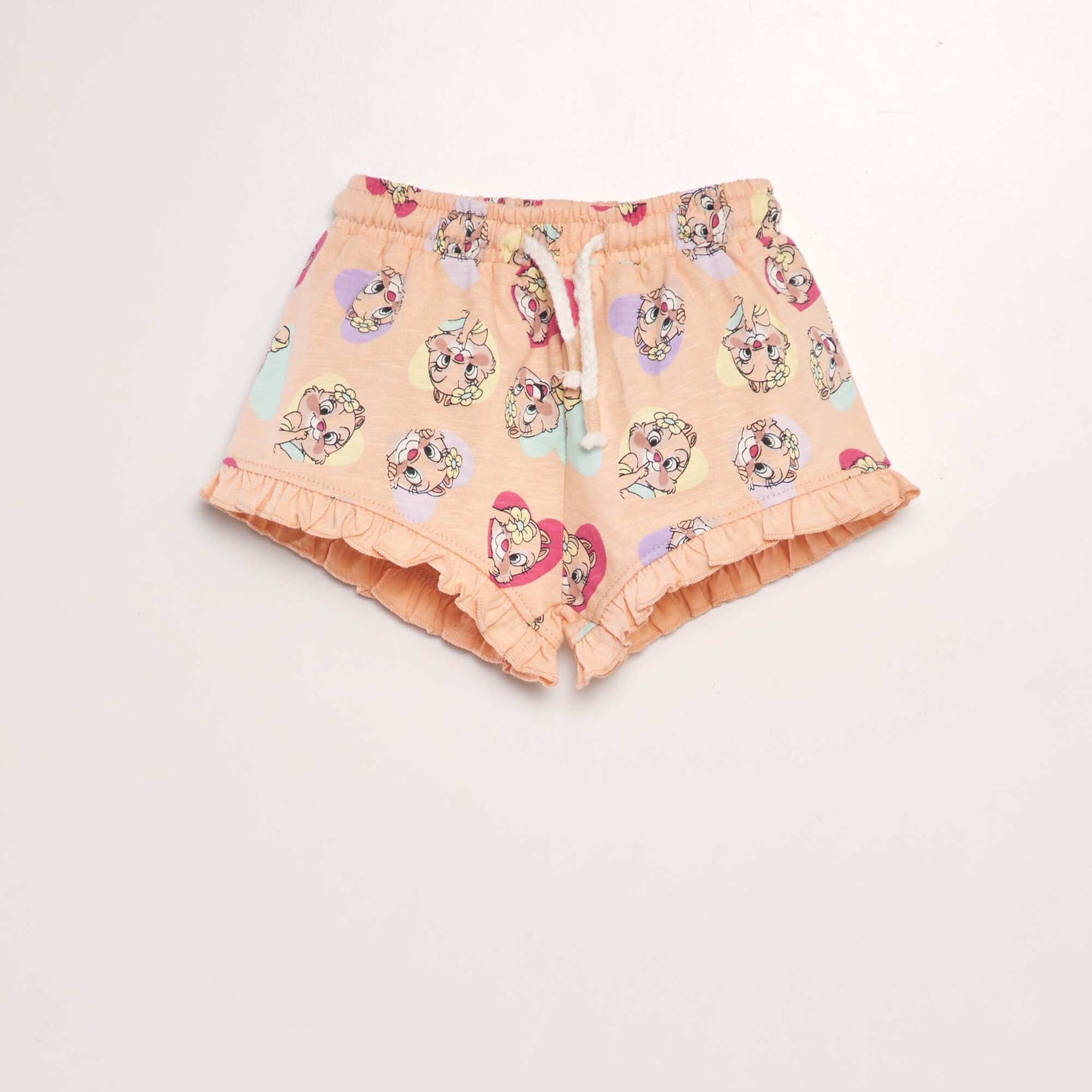 Disney jersey shorts with ruffled hems ORANGE