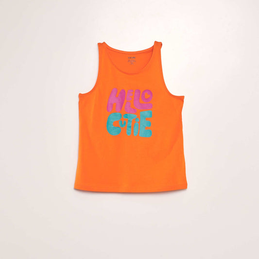 Printed vest top with racer back YELLOW