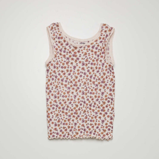 Patterned vest top PINK