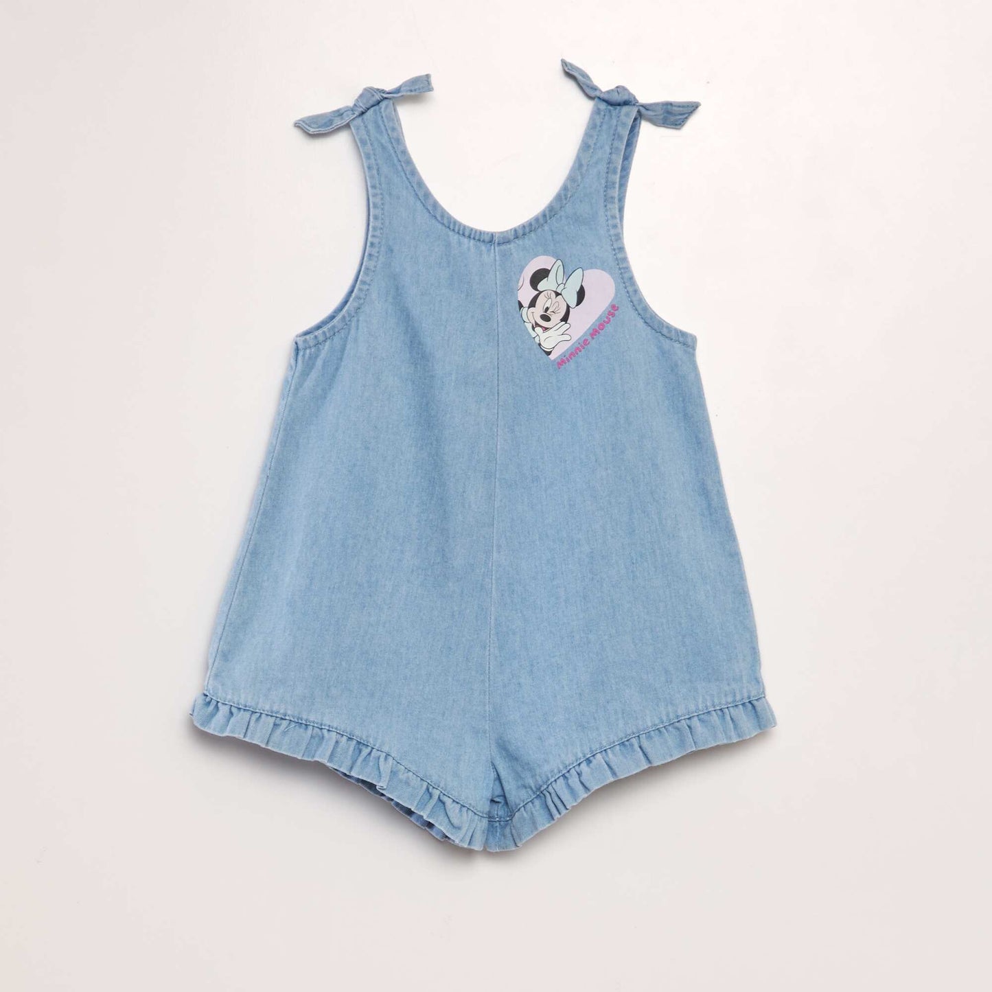 Minnie Mouse print T-shirt + denim playsuit - 2-piece set BLUE