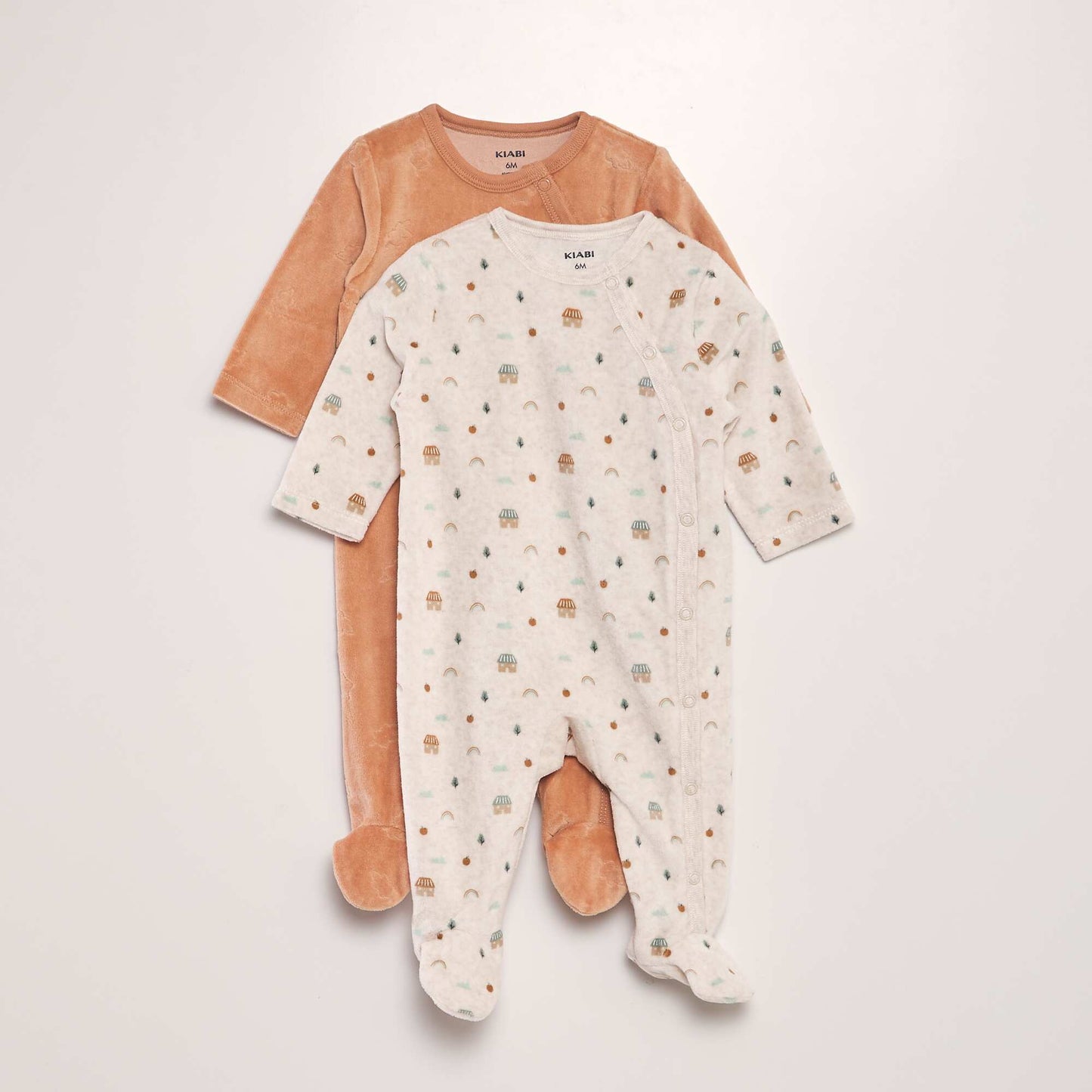 Pack of 2 sleepsuit pyjamas BEIGE