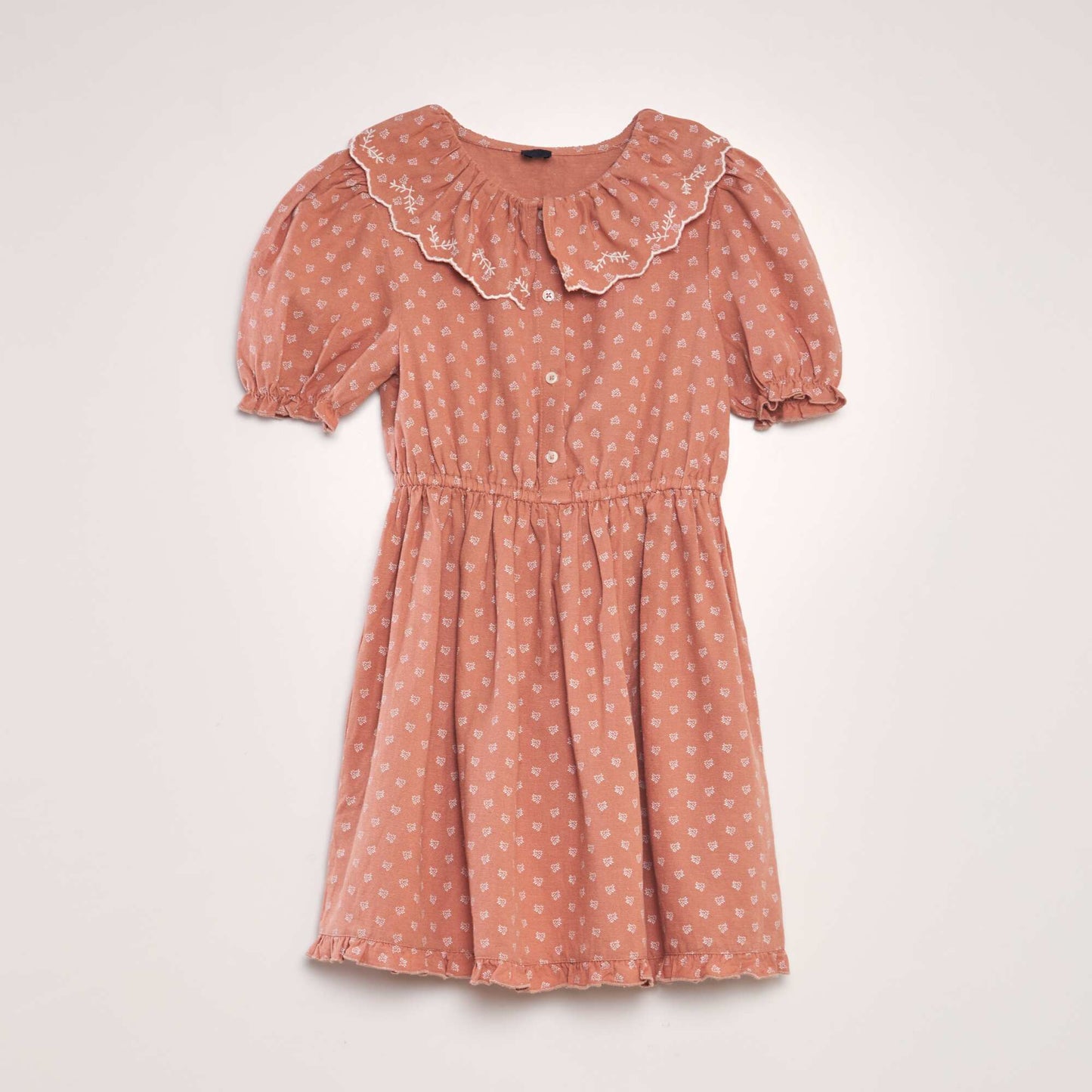 Retro-style linen dress PINK