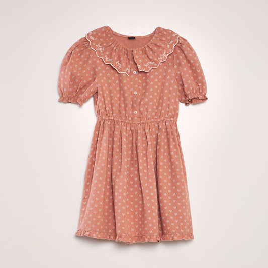 Retro-style linen dress PINK