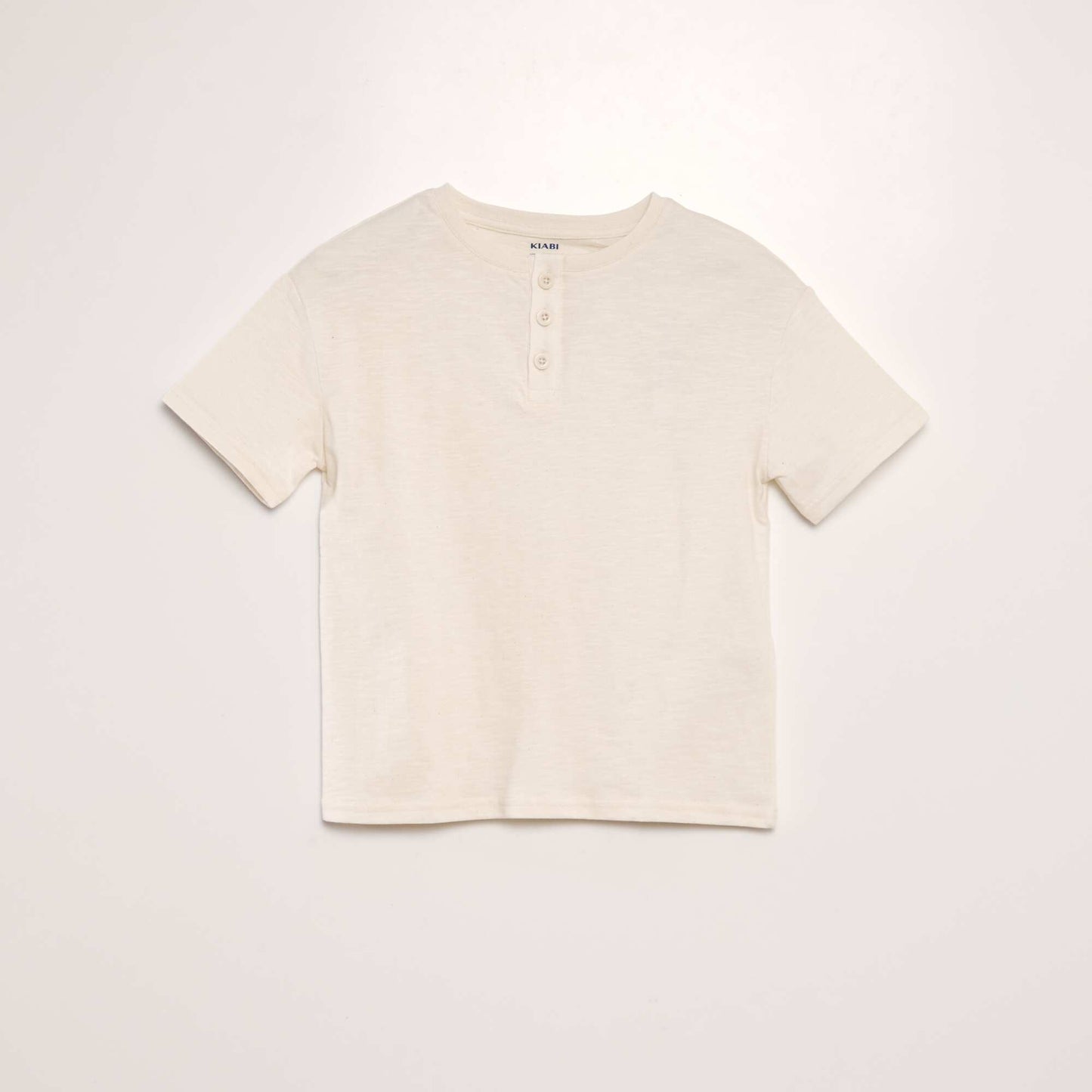 Grandad-collar T-shirt BEIGE