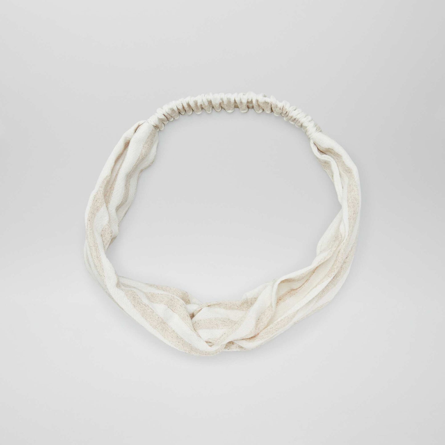 Striped linen blend headband BEIGE