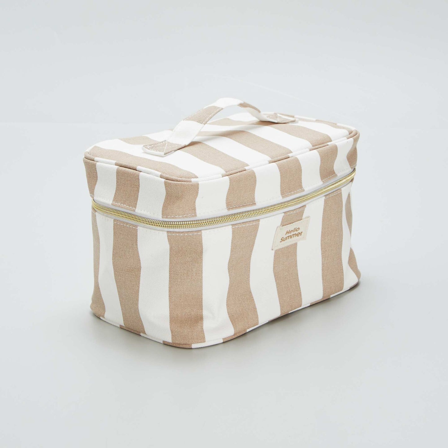 Striped printed wash bag BEIGE