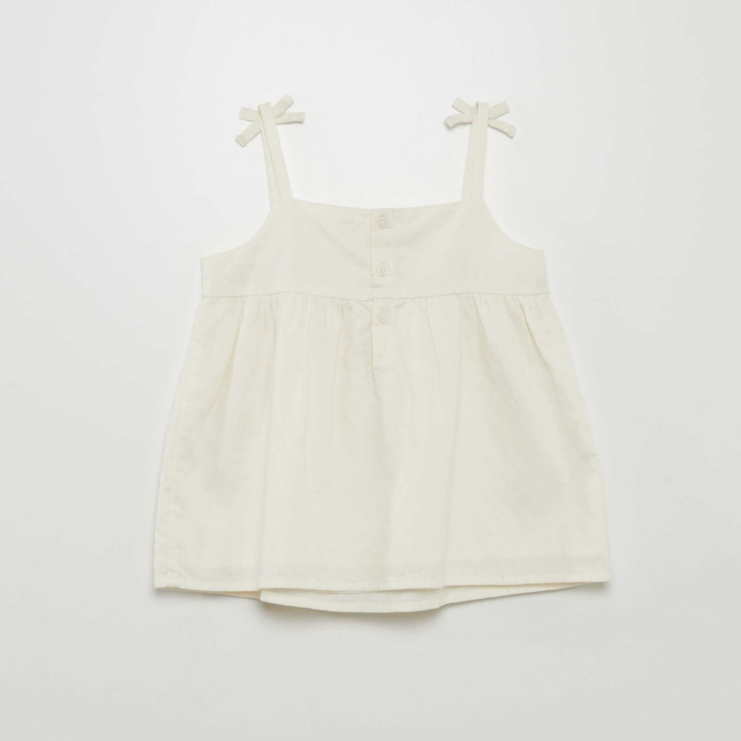 Spaghetti strap top with embroidery WHITE