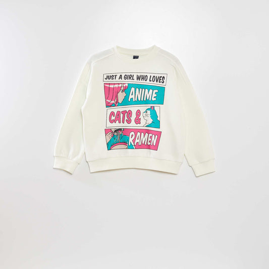 'Manga' sweatshirt fabric sweater WHITE