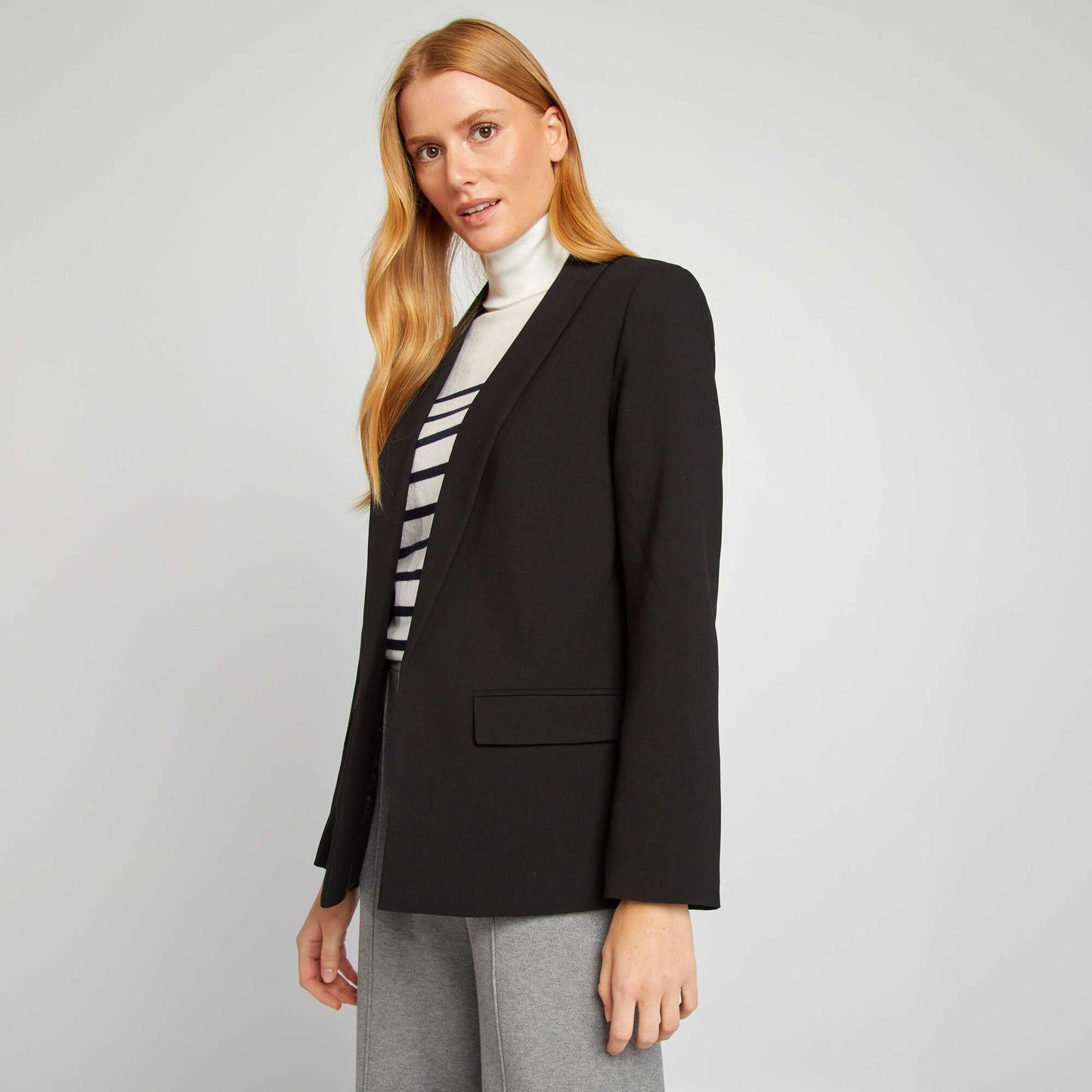 Mid-length blazer BLACK