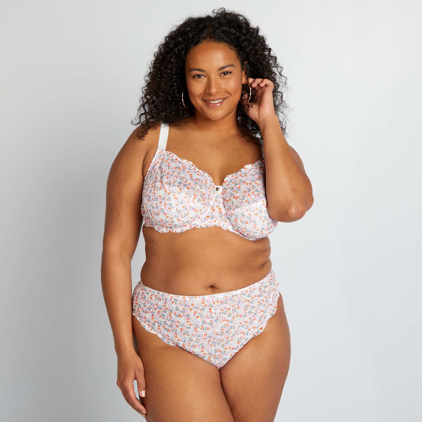 Floral lace tanga briefs PINK