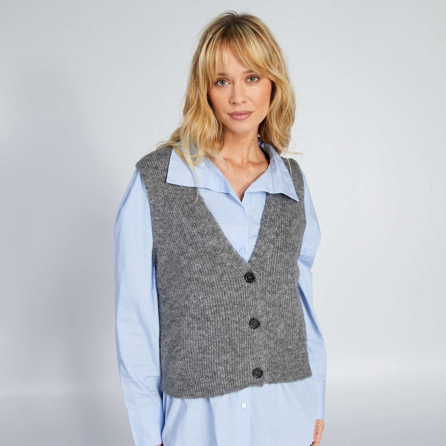 Knitted waistcoat GREY