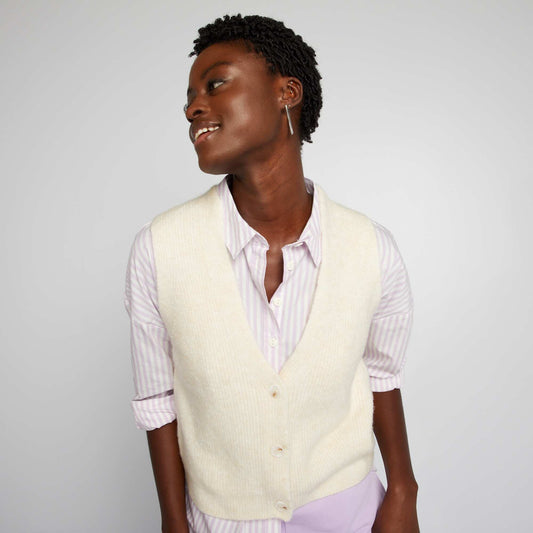 Knitted waistcoat BEIGE