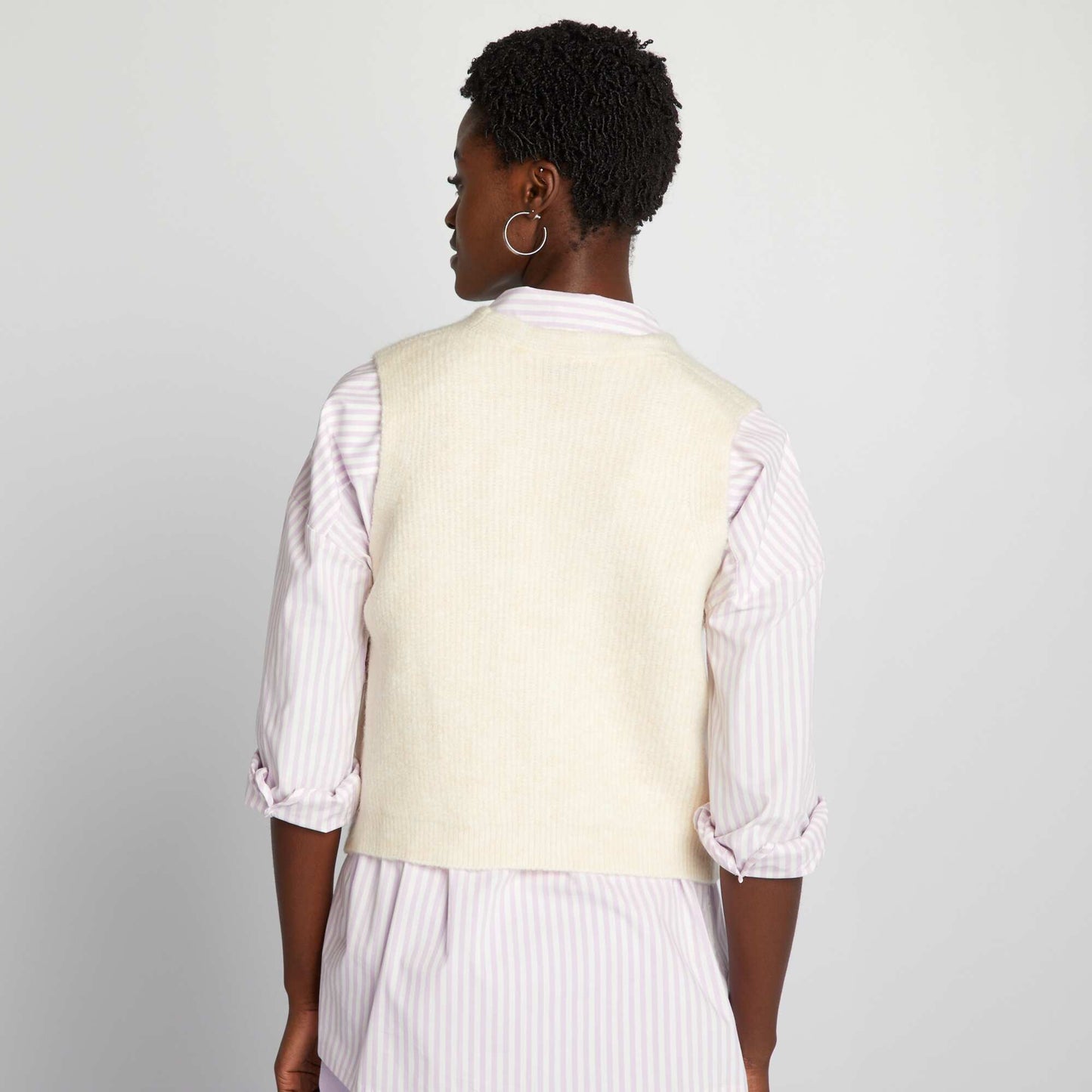 Knitted waistcoat BEIGE