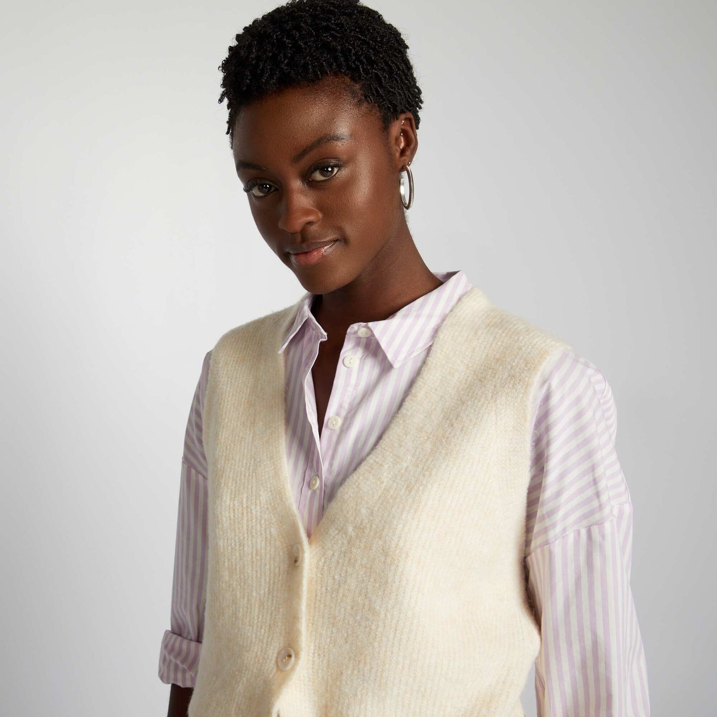 Knitted waistcoat BEIGE