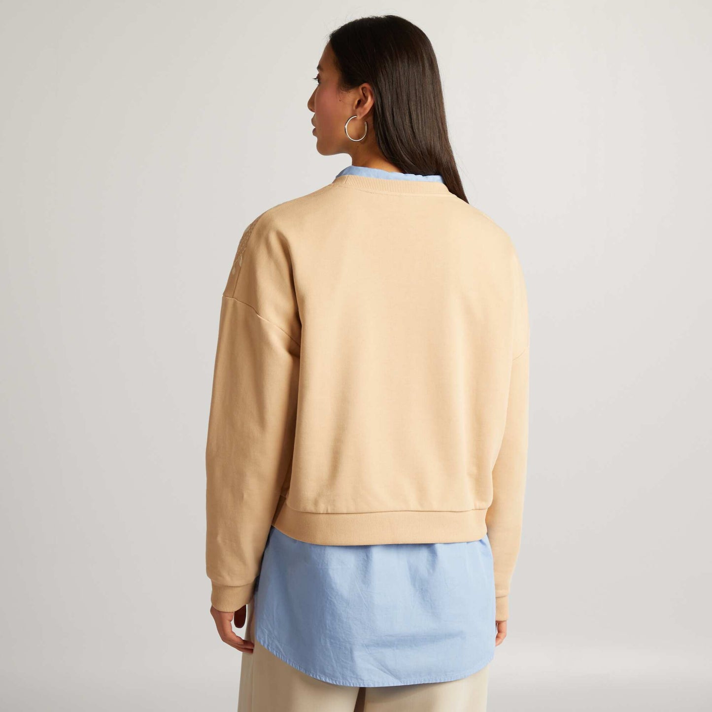 Embroidered sweatshirt BEIGE