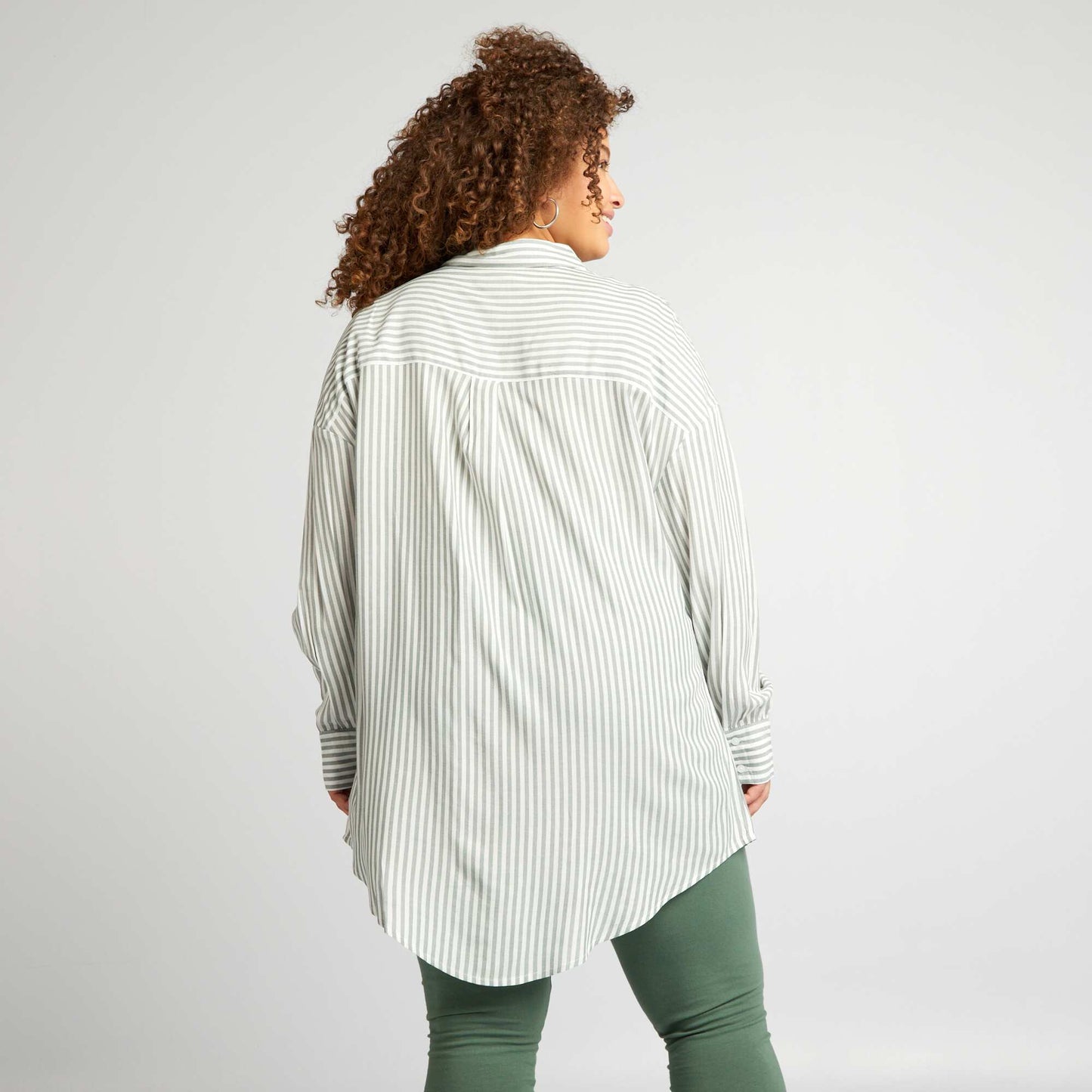 Long striped shirt KHAKI