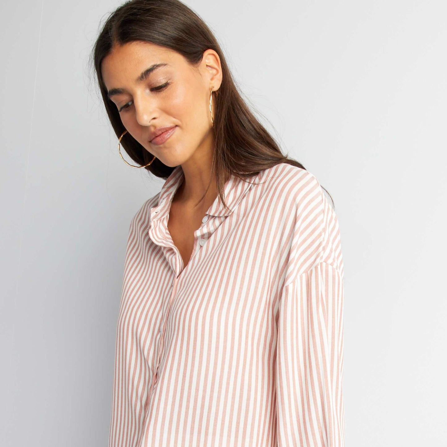 Long striped shirt BROWN