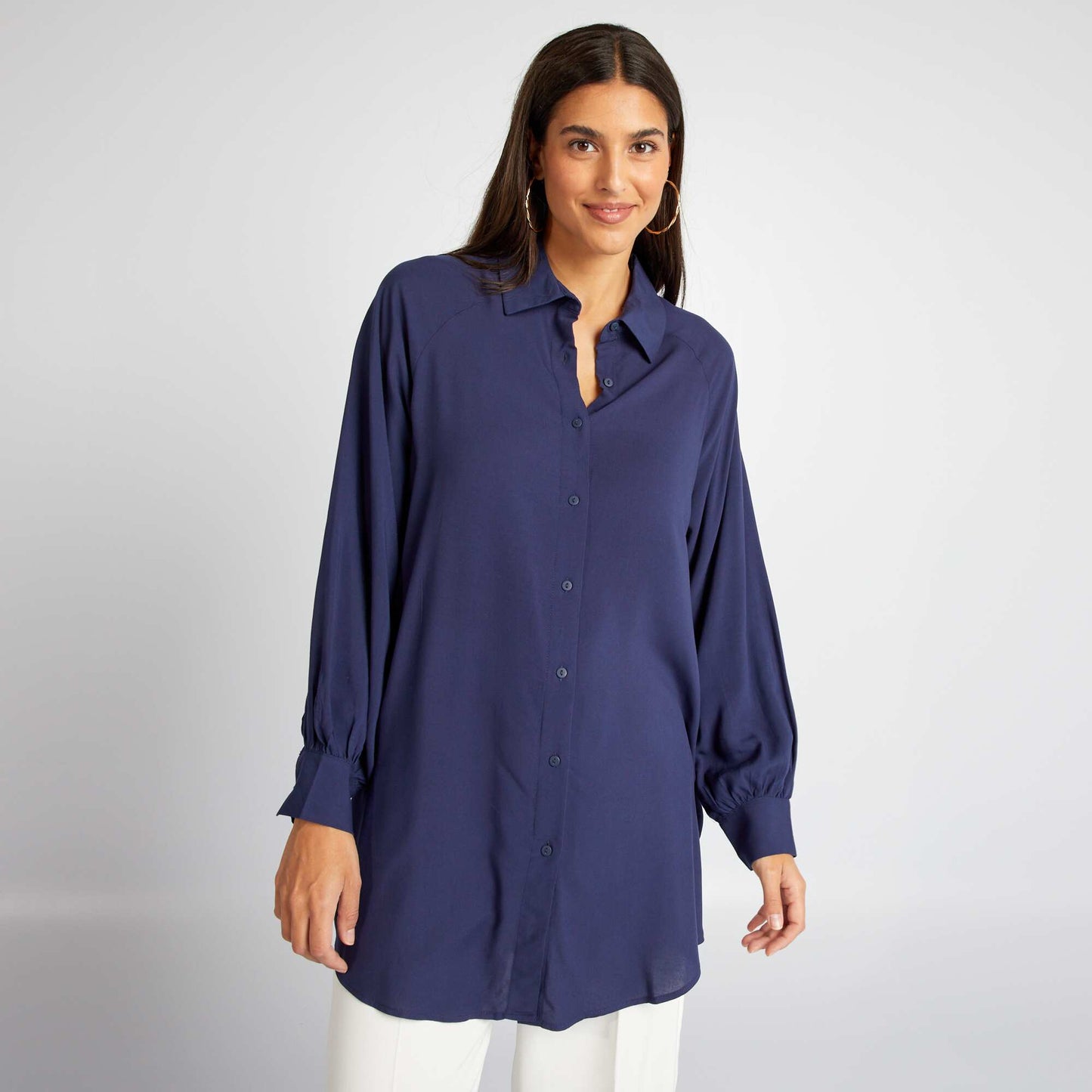 Long flowing shirt BLUE