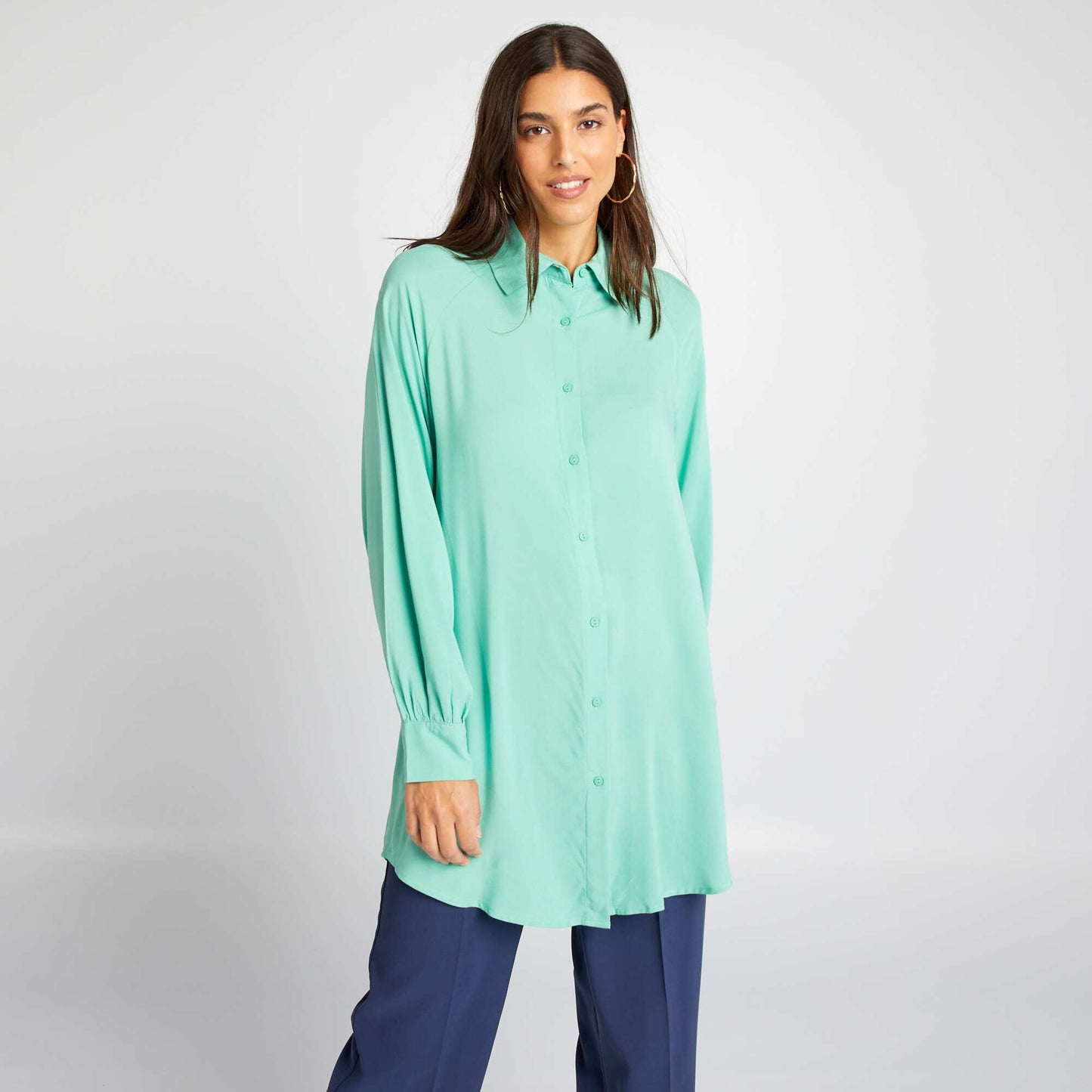 Long flowing shirt BLUE