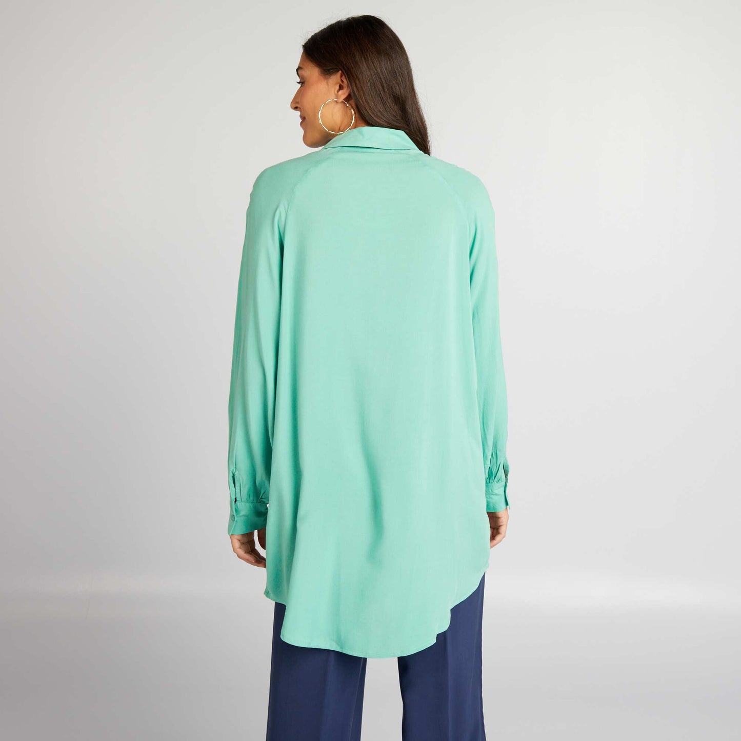 Long flowing shirt BLUE