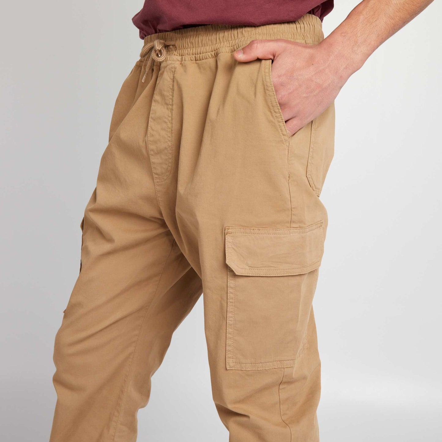 Trousers with side pockets BEIGE