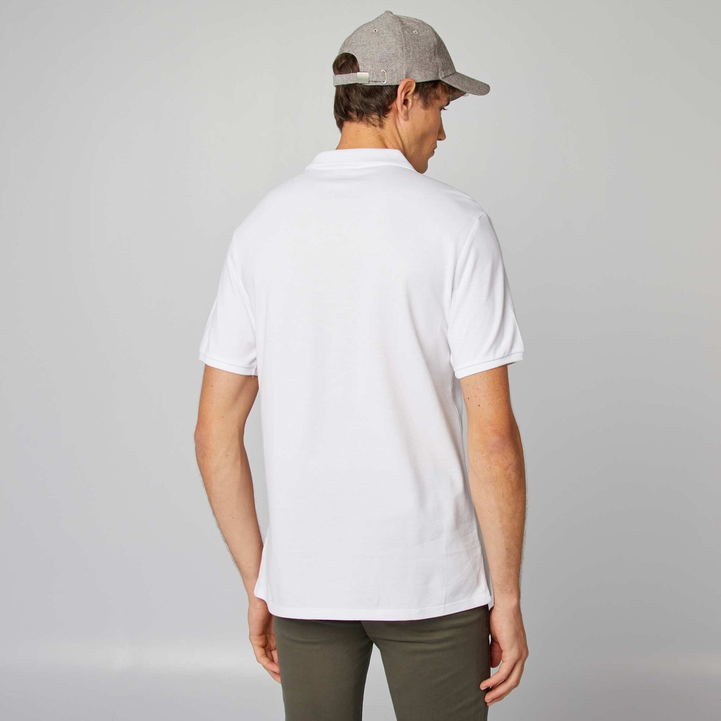 Cotton piqué polo shirt white