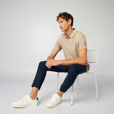 Cotton piqué polo shirt beige