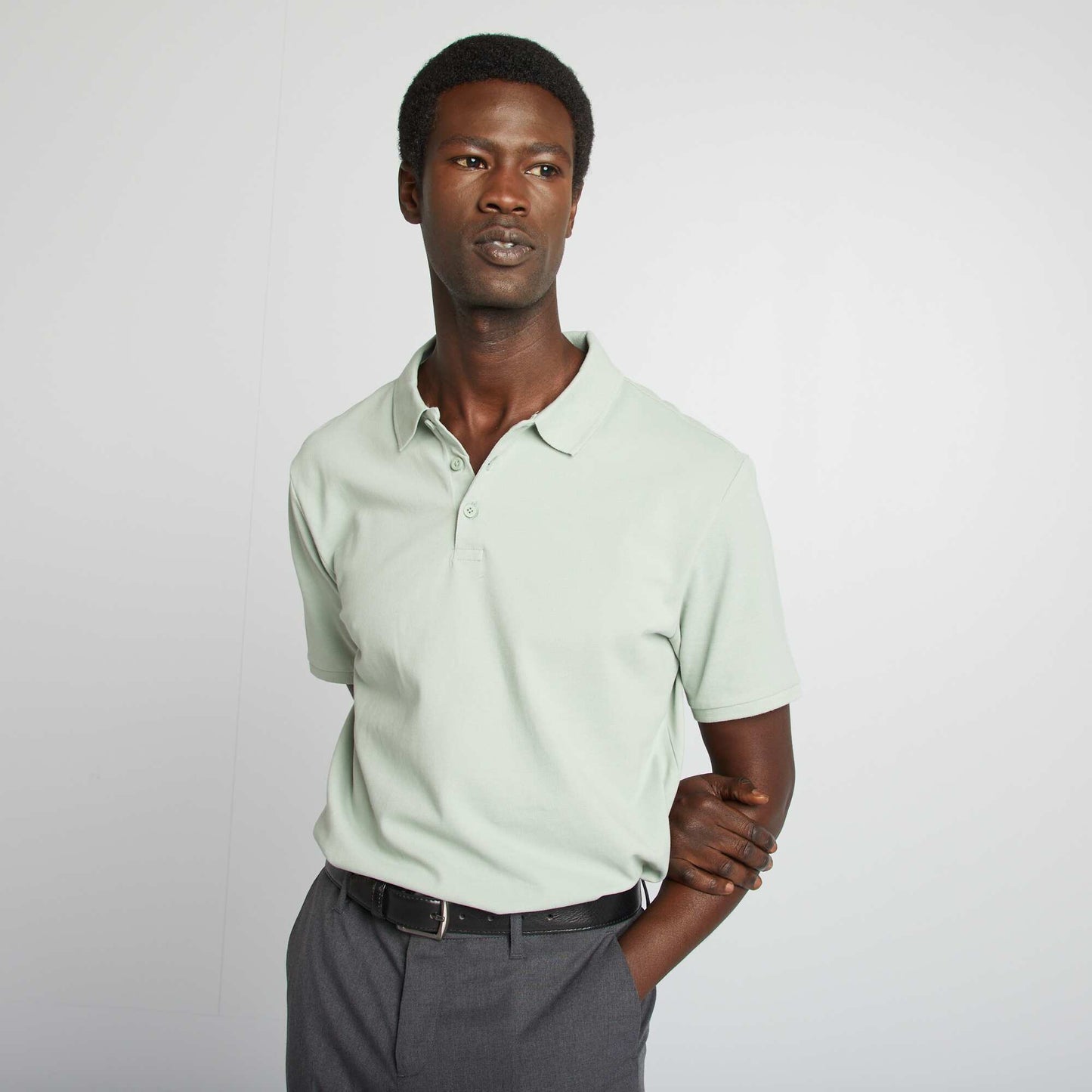 Cotton piqué polo shirt GREEN