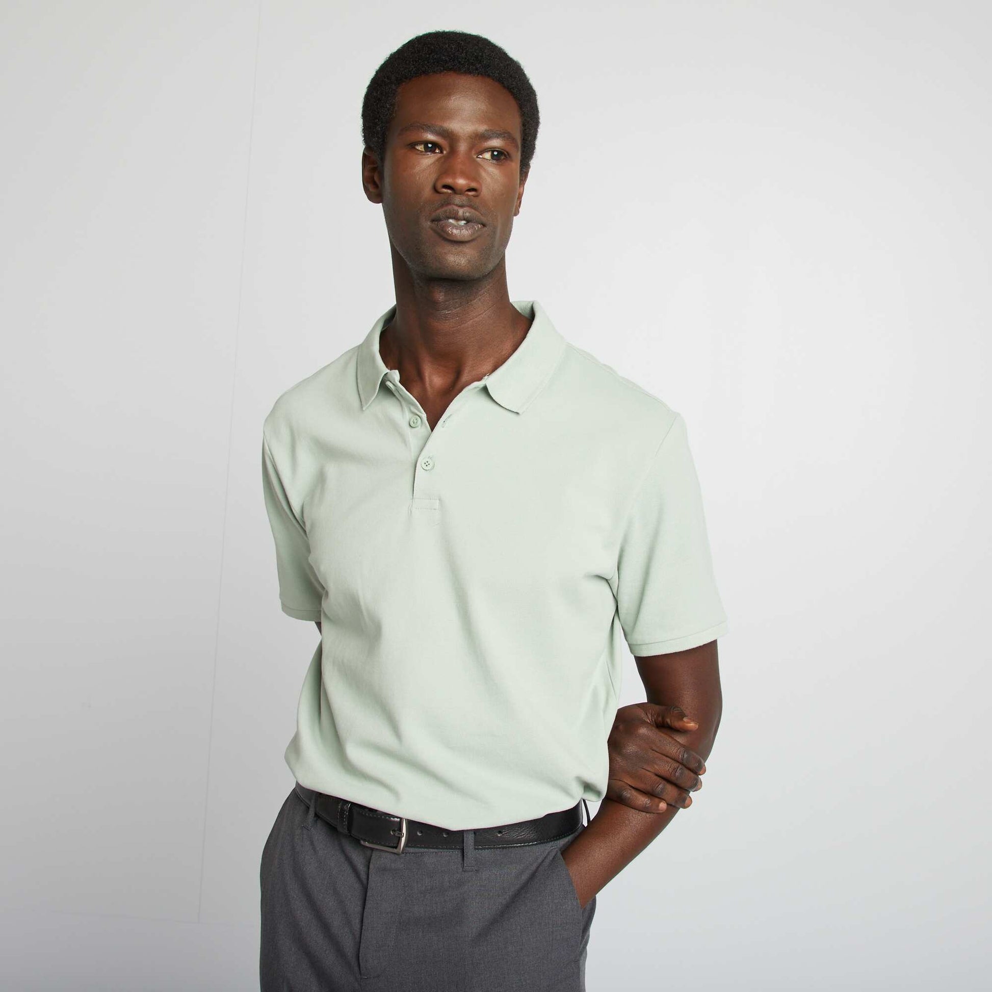 Cotton piqué polo shirt GREEN