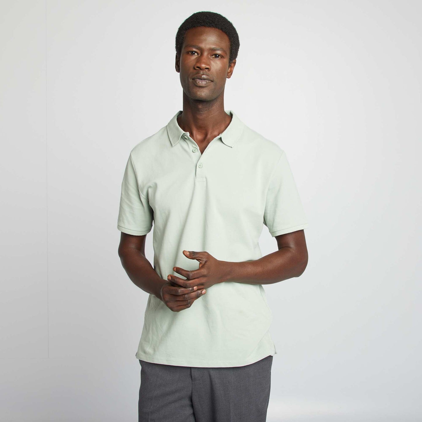Cotton piqué polo shirt GREEN