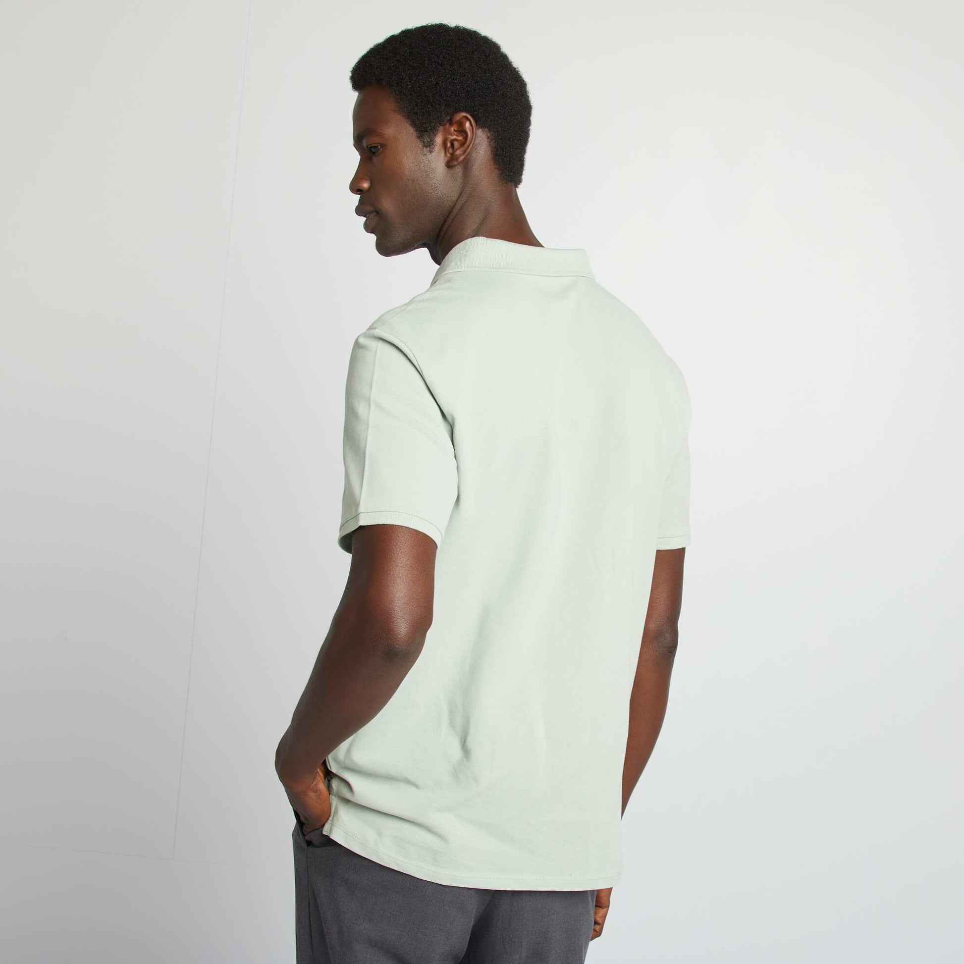 Cotton piqué polo shirt GREEN
