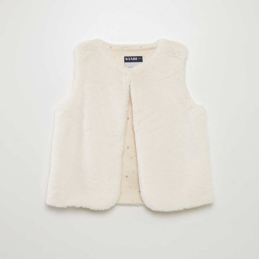 Faux fur gilet WHITE