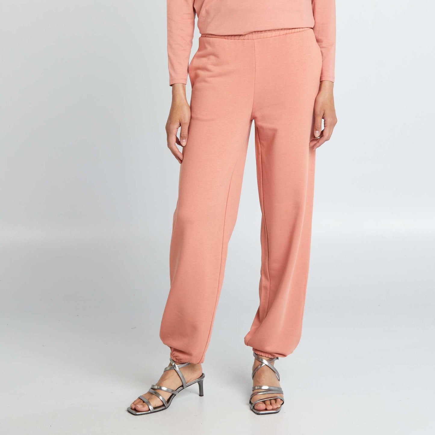 Wide-leg plain joggers PINK