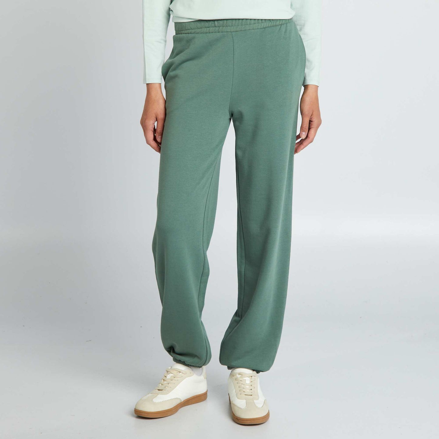 Wide-leg plain joggers GREEN