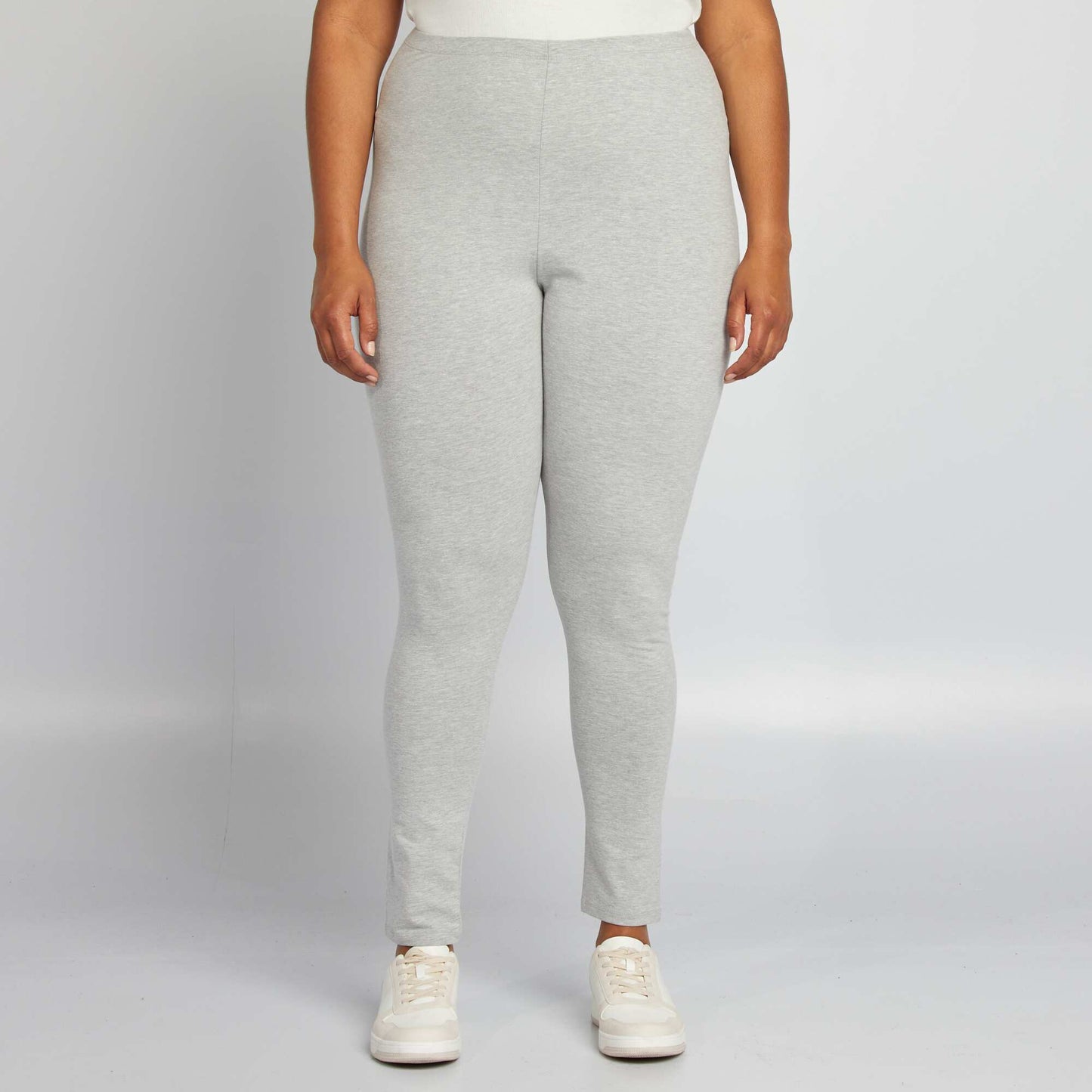 Long stretch knit leggings GREY