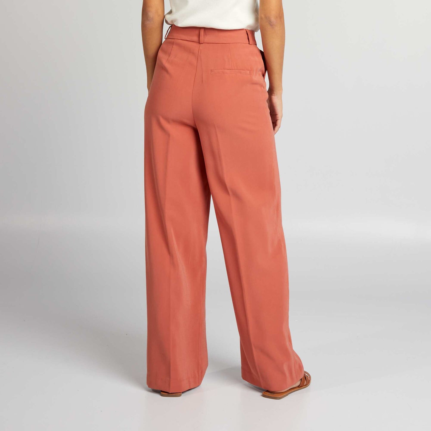 Wide-leg cigarette trousers RED