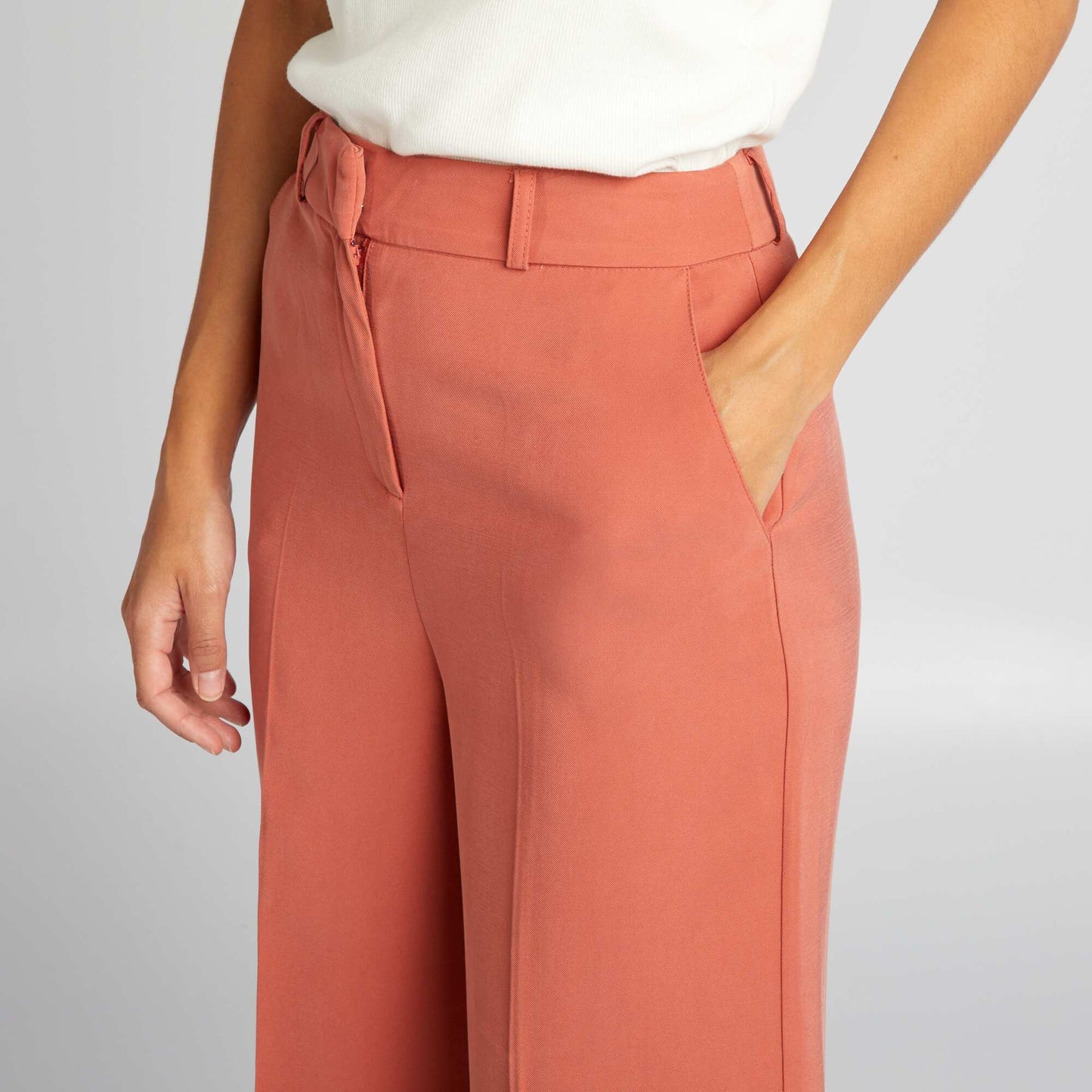 Wide-leg cigarette trousers RED