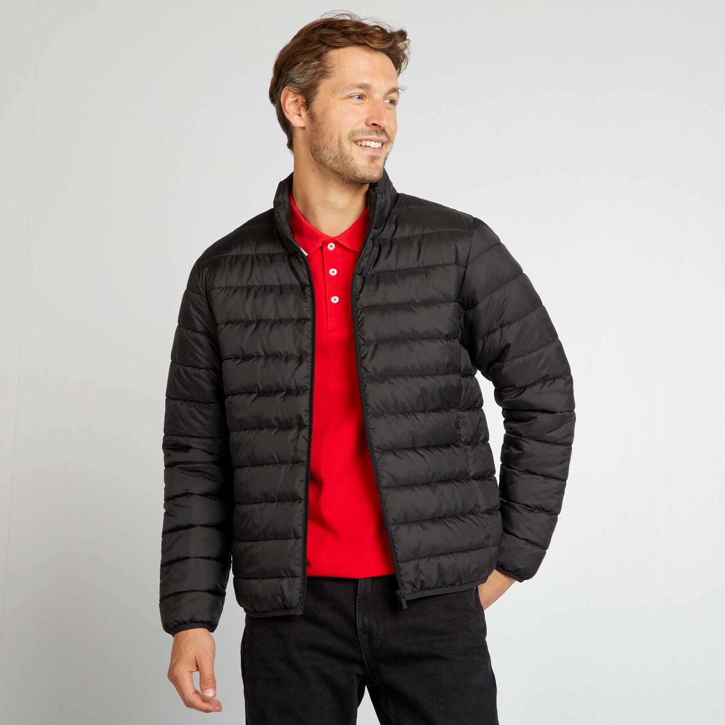 Lightweight quilted padded jacket black