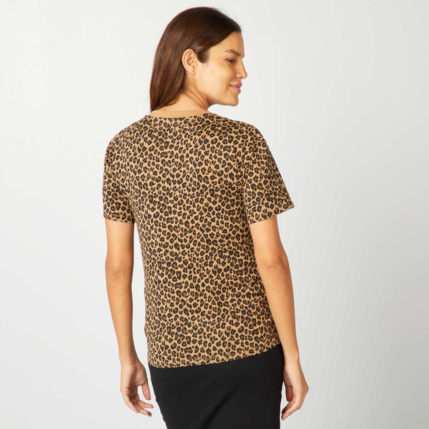 Leopard print nursing T-shirt BEIGE