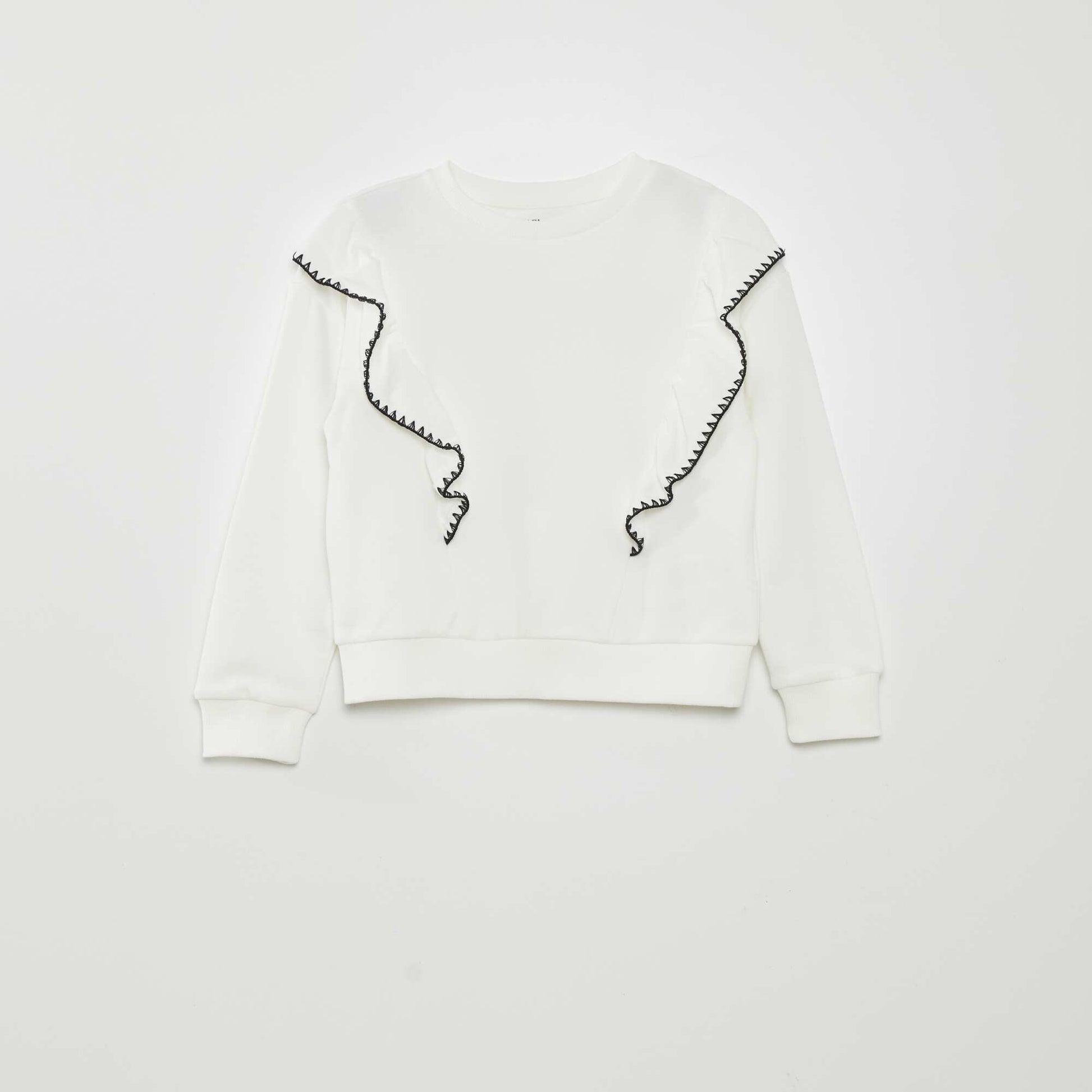 Ruffled sweater WHITE