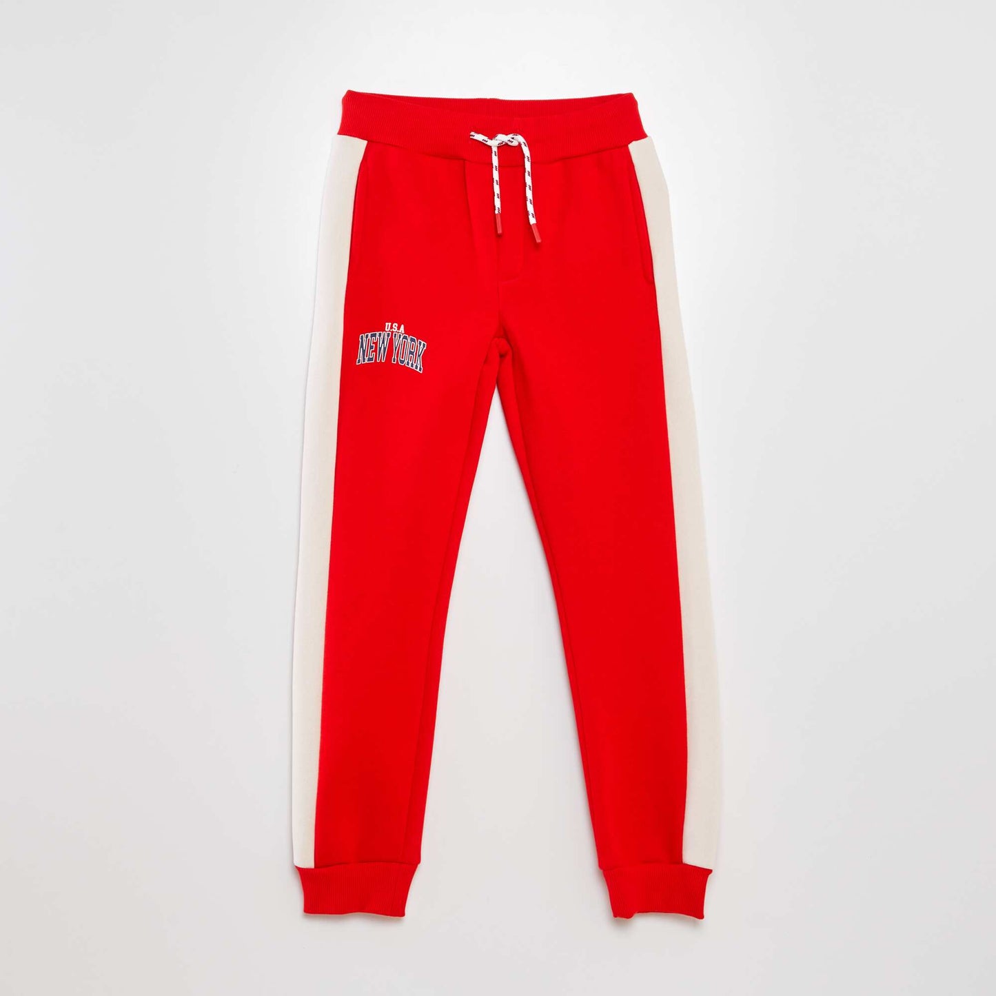 Colour block sweatshirt fabric joggers red